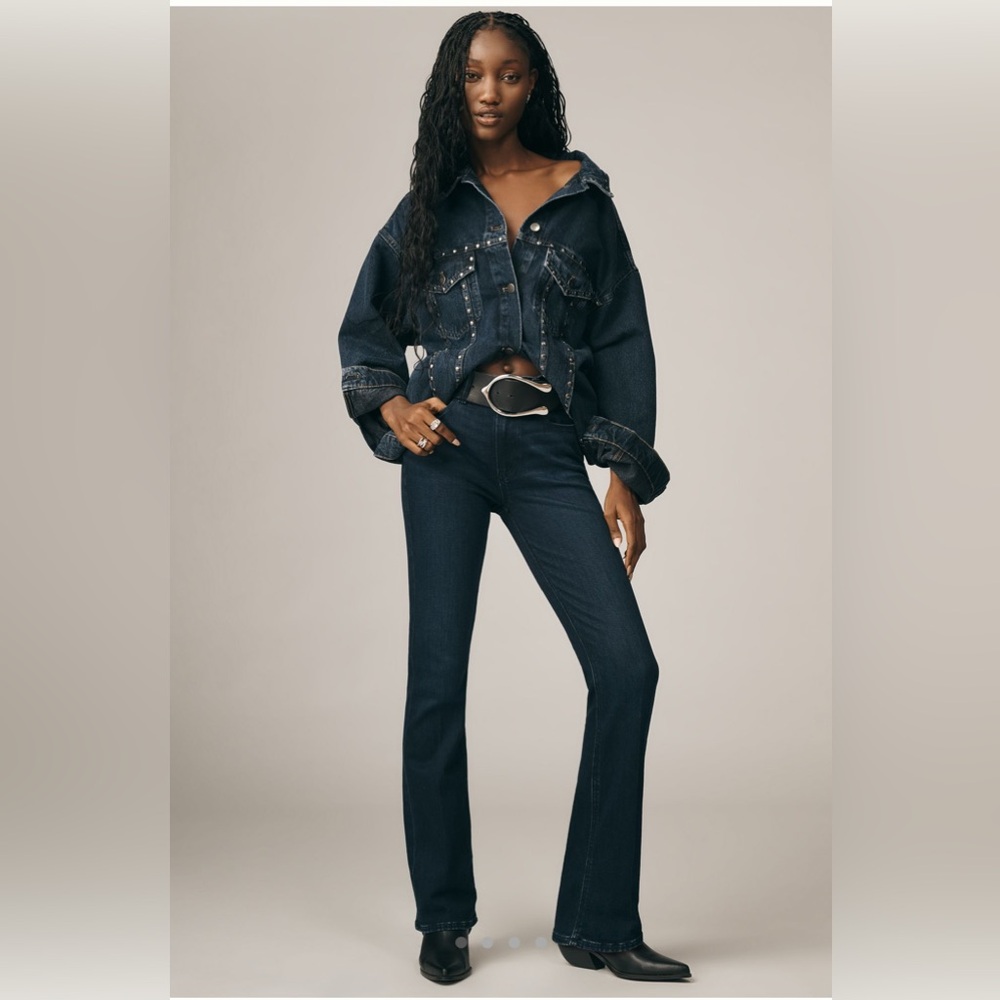 PAIGE Manhattan High-Rise Bootcut Denim Jeans, Sz 25 - Picture 2 of 11